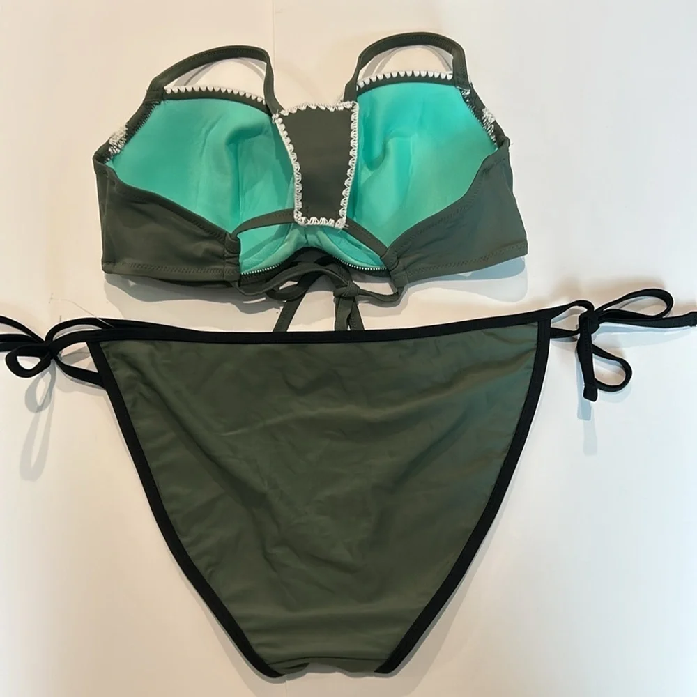 Xhilaration Green bikini swimsuit set size XL 36D new